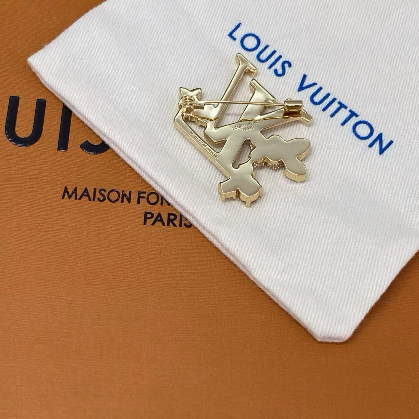 Louis Vuitton LV Logo Brooch